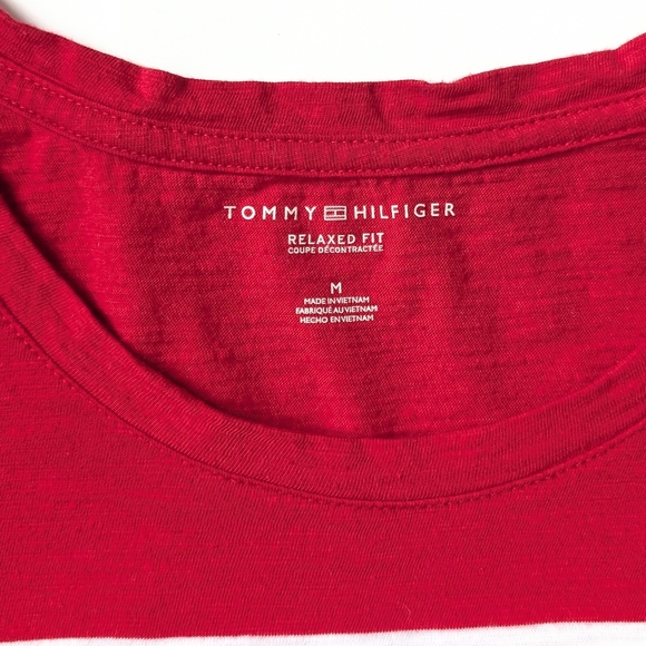 Tommy Hilfiger Women's Classic Color Block Red Navy White T-shirt ~ Size Medium - Picture 4 of 9